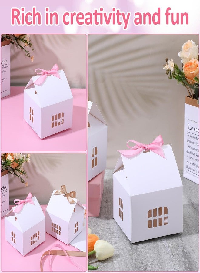 wutfuooo 30Pcs House Shaped Gift Boxes Paper House Boxes with Ribbons for Treats, House Gift Box Treat Boxes for Dessert, Fancy Cookie Boxes for Gift Giving - Image 4